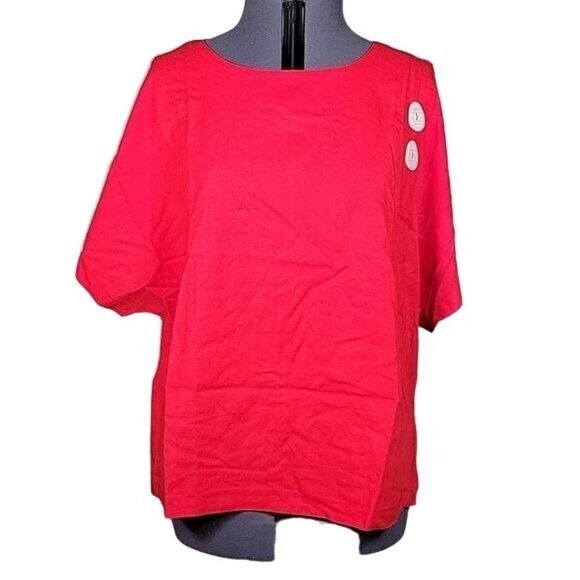 NWOT Truth + Style Mixed Media Top with Button Detail Sz XL - Picture 1 of 14